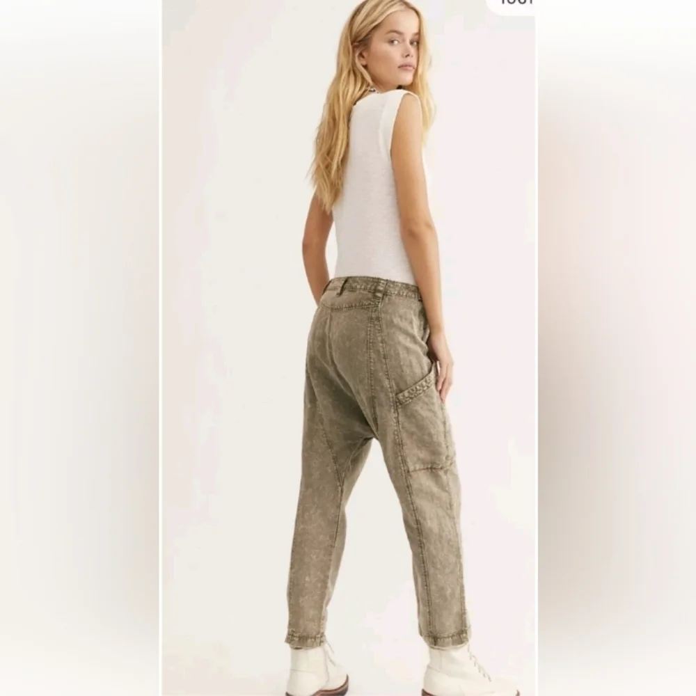 Free People Desert Daze Harem Pants Matcha Sz 4 - Picture 2 of 13